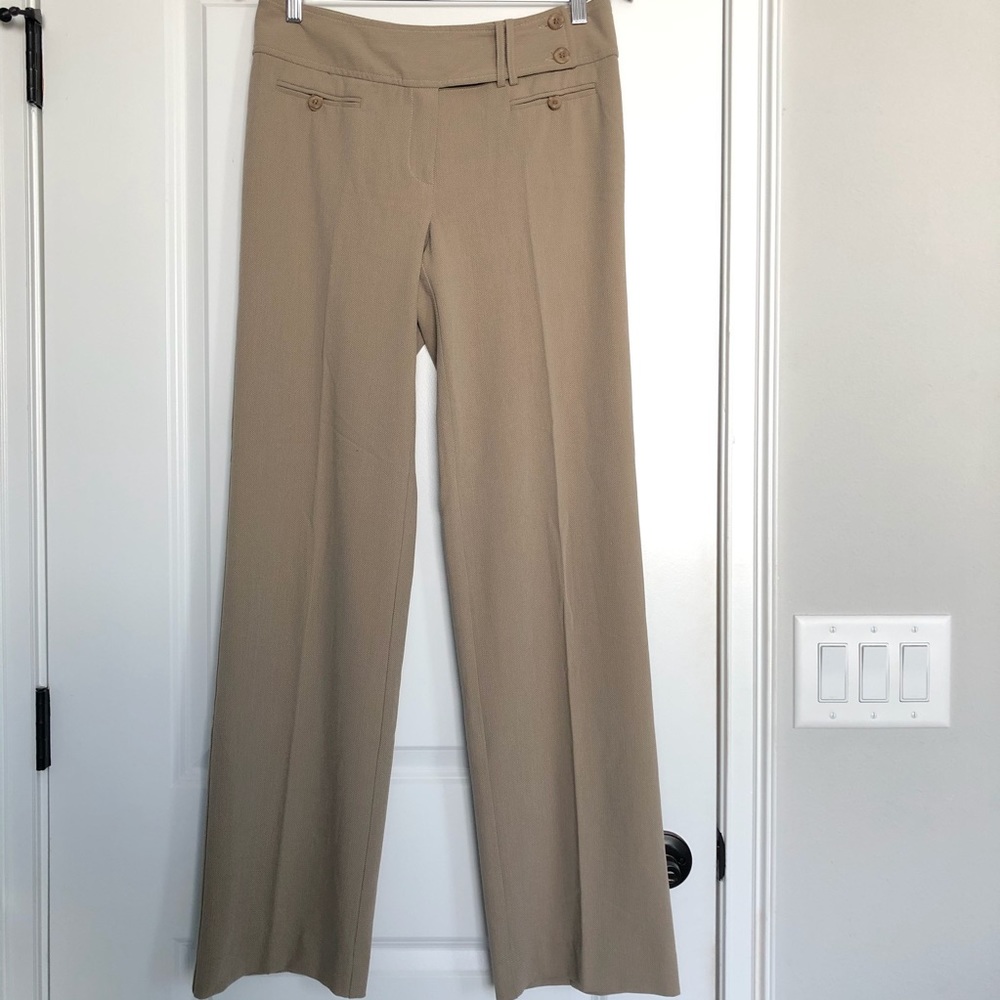 NWT White House Black Market Tan Trousers Slacks 8